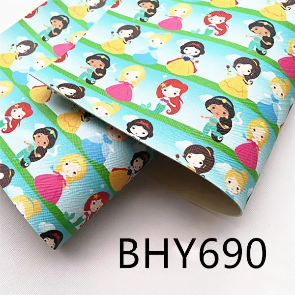 20*33 см Милая принцесса А4 мультфильм печати искусственная кожа для DIY аксессуары BHY690