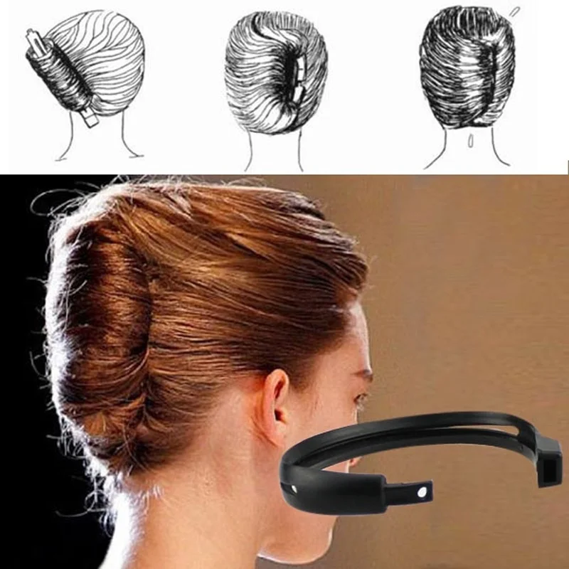 

2pcs/set Women DIY Hair Styling Updo Donut Bun Clip Tool Formal French Twist Maker Holder Hair Sticks Accessories