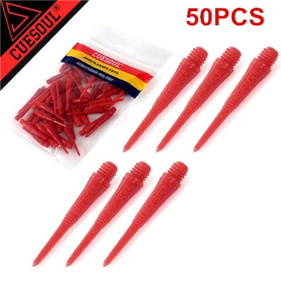 red 50pcs Cuesul 50 шт. нейлоновая дротика с мягким наконечником для электронной Дротика s Аксессуары для игры в Дартс для Дротика настольные игры 6 цветов - Цвет: red 50pcs