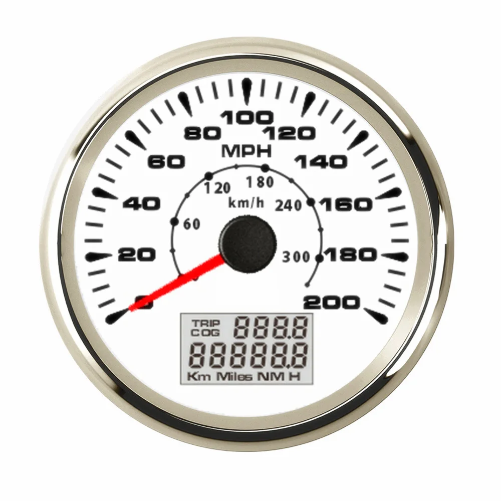 Цифровой измеритель скорости 85 мм 200 миль/ч 300 км/ч GPS для мотоцикла лодки