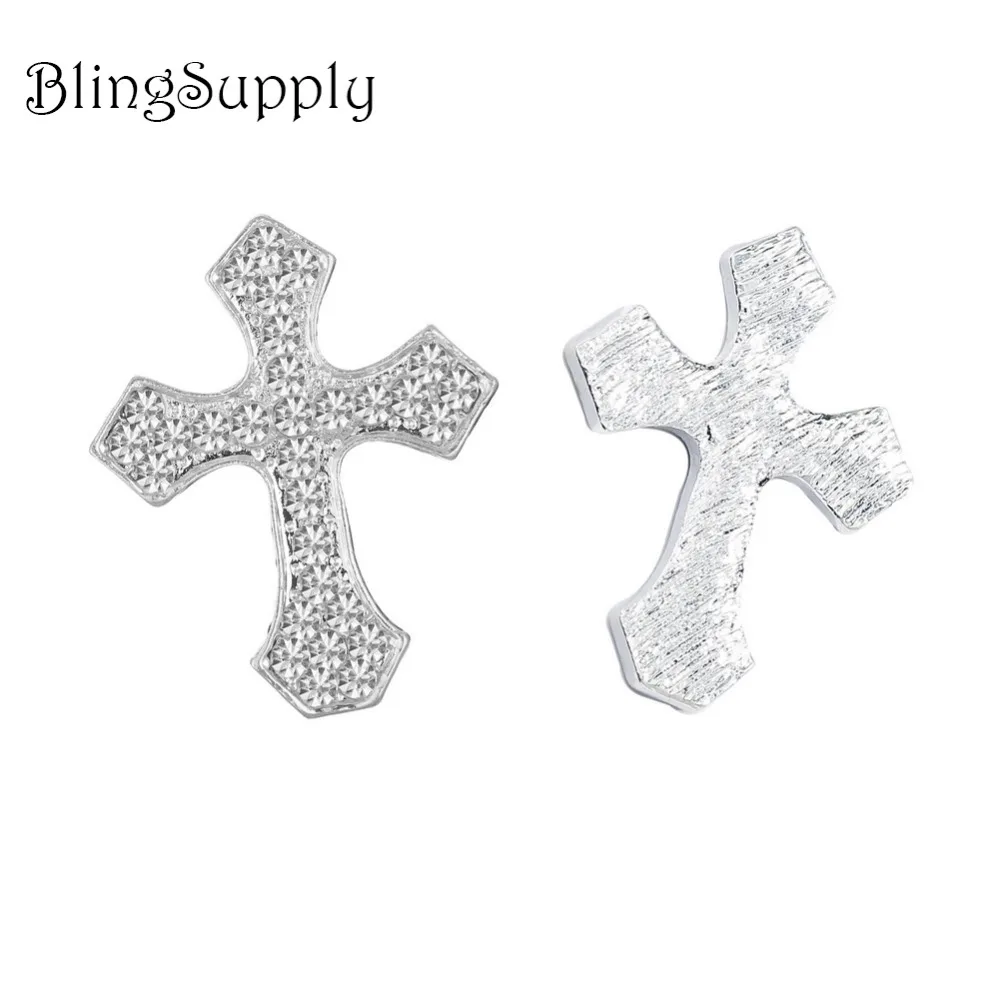 

Free shipping 27*22mm rhinestone cross button 10PCS can choose colors (BTN-5496)