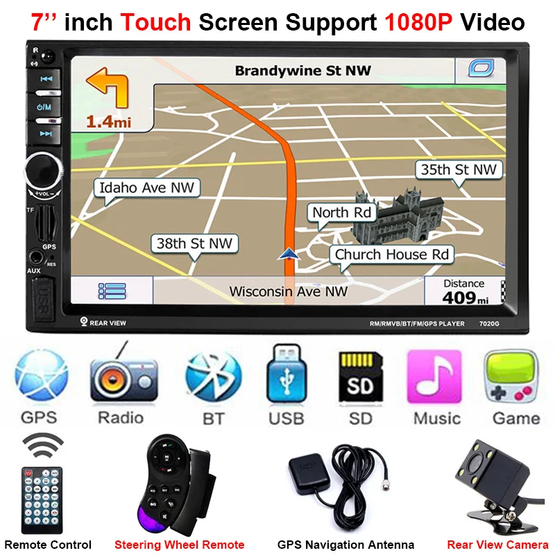 2Din gps камера заднего вида Центральная Multimidia 2 Din 7 'ɻluetooth MP5 MP3 музыкальный видео