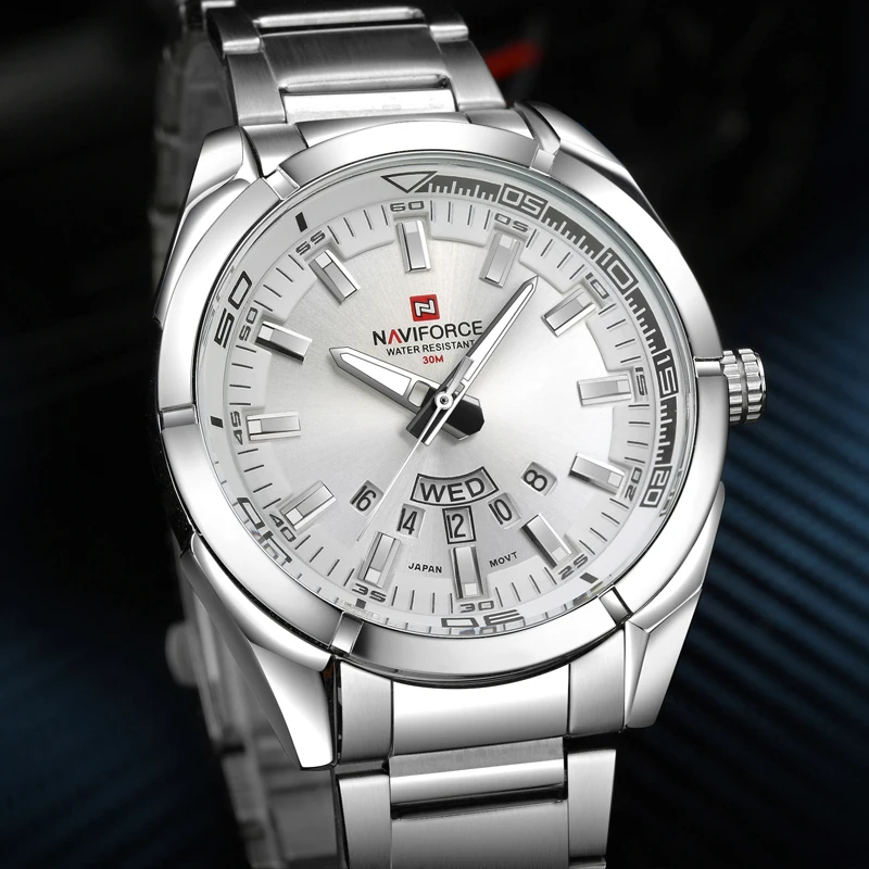 Часы наручные NAVIFORCE Мужские кварцевые брендовые Роскошные водонепроницаемые