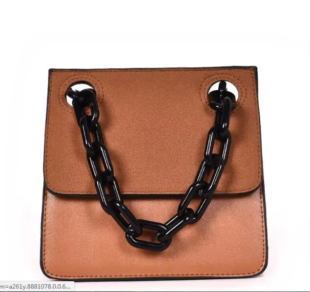 Casual Acrylic Chains Lattice Shoulder Bag Women Handbags Crossbody Bags Lady Brands Small PU Leather Flap Bolsa Messenger Bags