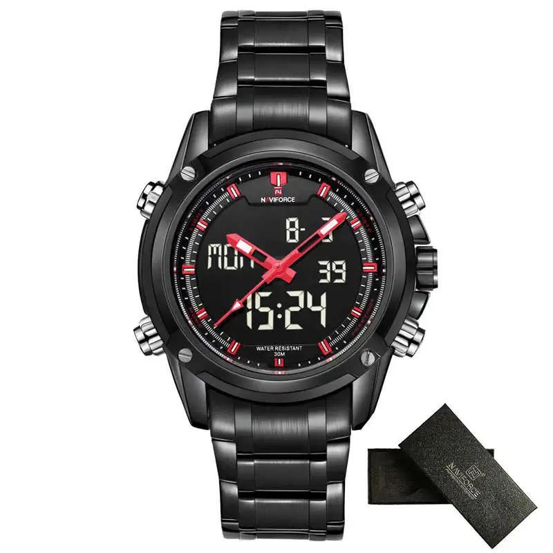 Часы наручные NAVIFORCE Мужские кварцевые роскошные Брендовые спортивные