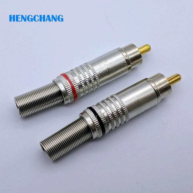 Позолоченный штекер RCA 4 шт./лот|connector rca|connectors goldconnector male |
