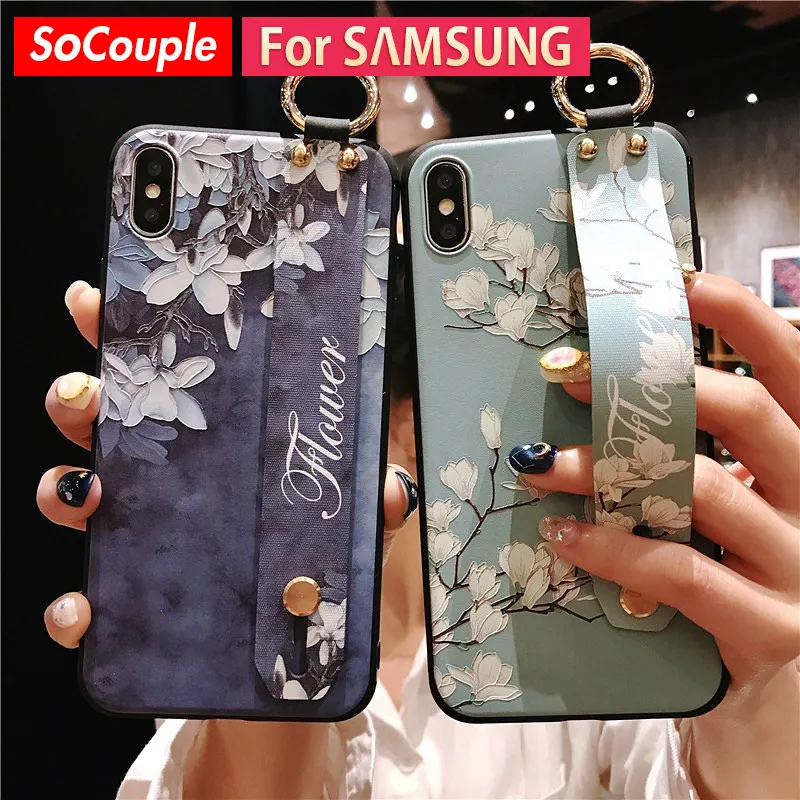 SoCouple держатель для телефона чехол для samsung Galaxy Note 8, 9, 10, плюс S8 S9 S10 плюс S10e A30 A40 A50 A60 A70 A20 A750 ремешок чехол