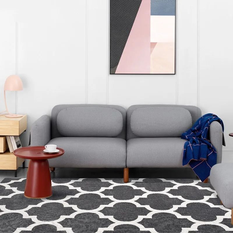 Марокканский серый ковер в геометрическом стиле современный дизайн идеально