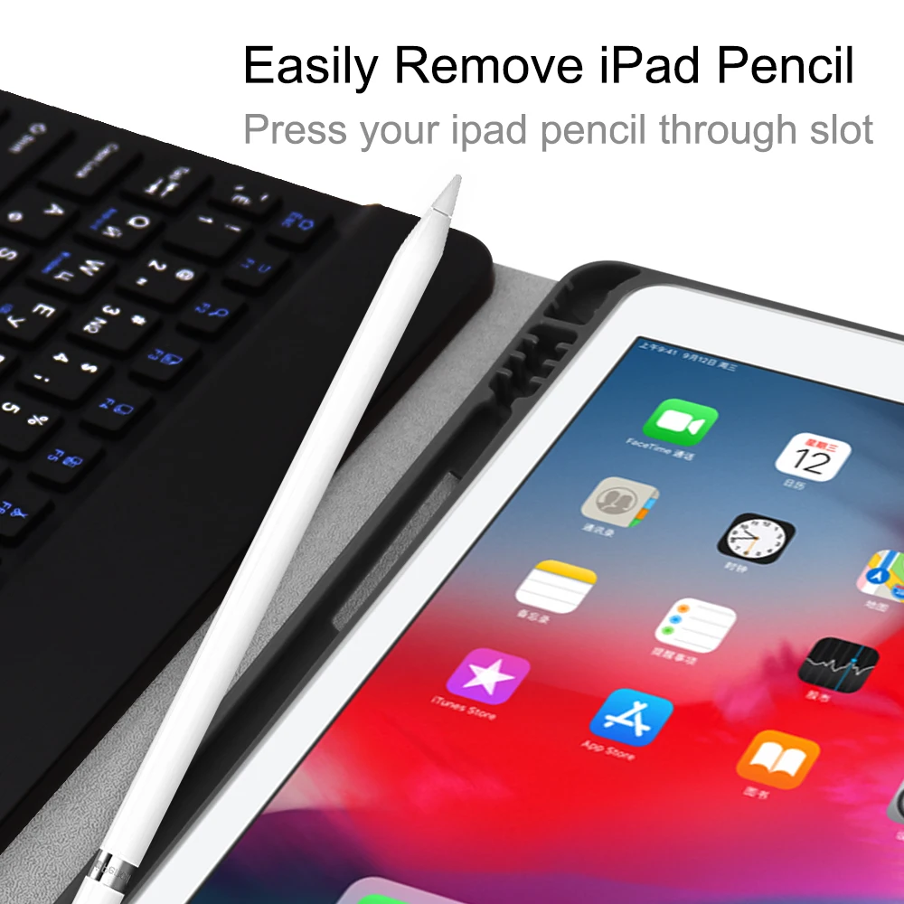 Для iPad 2018 9 7 чехол Bluetooth клавиатура W Карандаш держатель кожаный для 2017 Pro Air 1/2