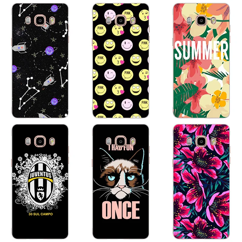For Samsung Galaxy J7 2016 J710F SM-J710F hard Plastic Case Cover phone shell Colorful printing Painted Flower Cases |