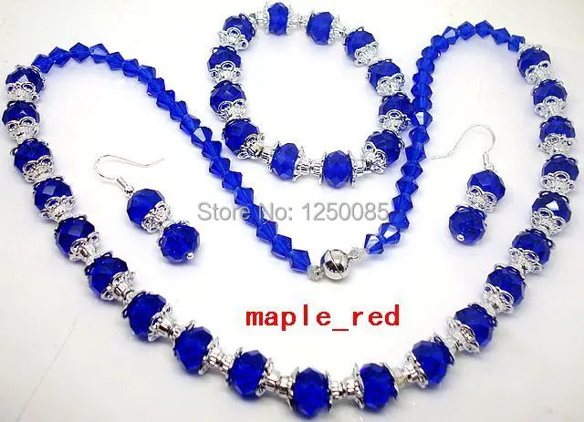 Красивый цветок разделитель граненые хрустальные бусы ожерелье браслет серьги