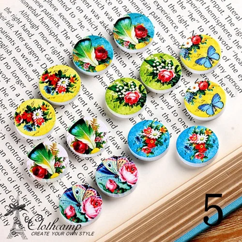 MIXSS-5-14PCS 16 мм смешанные различные модели коллекции круглого дерева лазерная резка кабошон сделать ожерелья, браслеты(WEH-MIXSS-1 - Цвет: MIXSS-5-14PCS