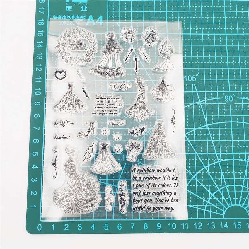 

New Mermaid Wedding Dress Transparent Clear Stamps Silicone Seal for DIY Scrapbooking Card Making Photo Album Decoration Crafts