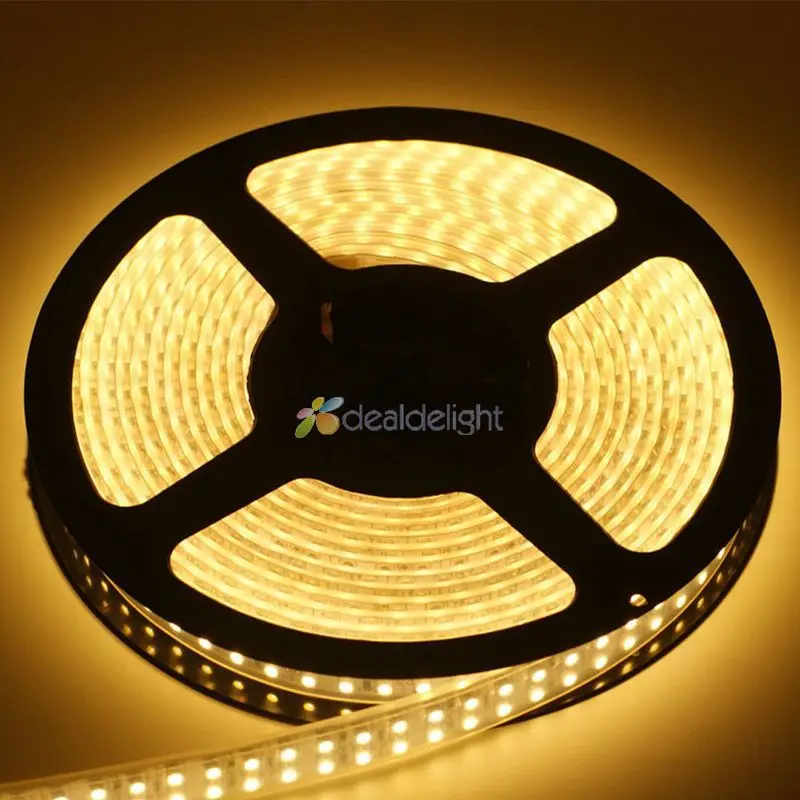 5 м 3528 SMD 240Led/M 1200 светодиодов двухрядная IP66 Силиконовая трубка водонепроницаемая