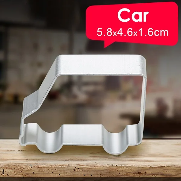 2pcs Car 2 шт 3D Бисквитное печенье Mluminium сплав Sugarcraft торт десерт выпечка резаки плесень помадка печенья плесень инструменты(27 типов - Цвет: 2pcs Car