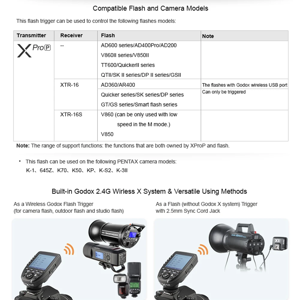 Godox XPro-P трансмиттер триггер для вспышки с ttl 2,4G Беспроводной X Системы HSS ЖК-дисплей Экран для Pentax K-1, 645Z, K70, K50, КП, K-S2, K-3 II