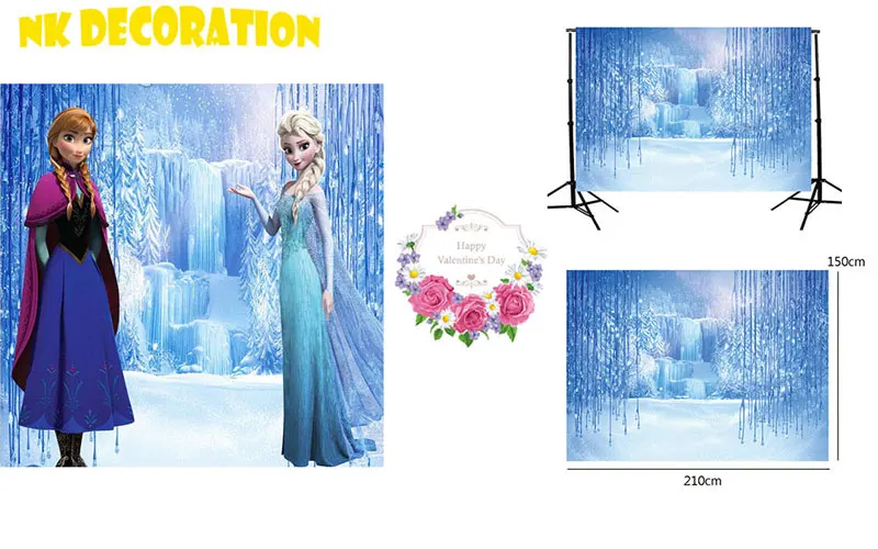 НК УКРАШЕНИЯ День святого валентина Фон Свадебный Декор Голубой Лед