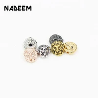 nadeem 10pcslot antique sliver gold color tibetan lion head metal charms beads accessory spacer for diy bracelet jewelry making