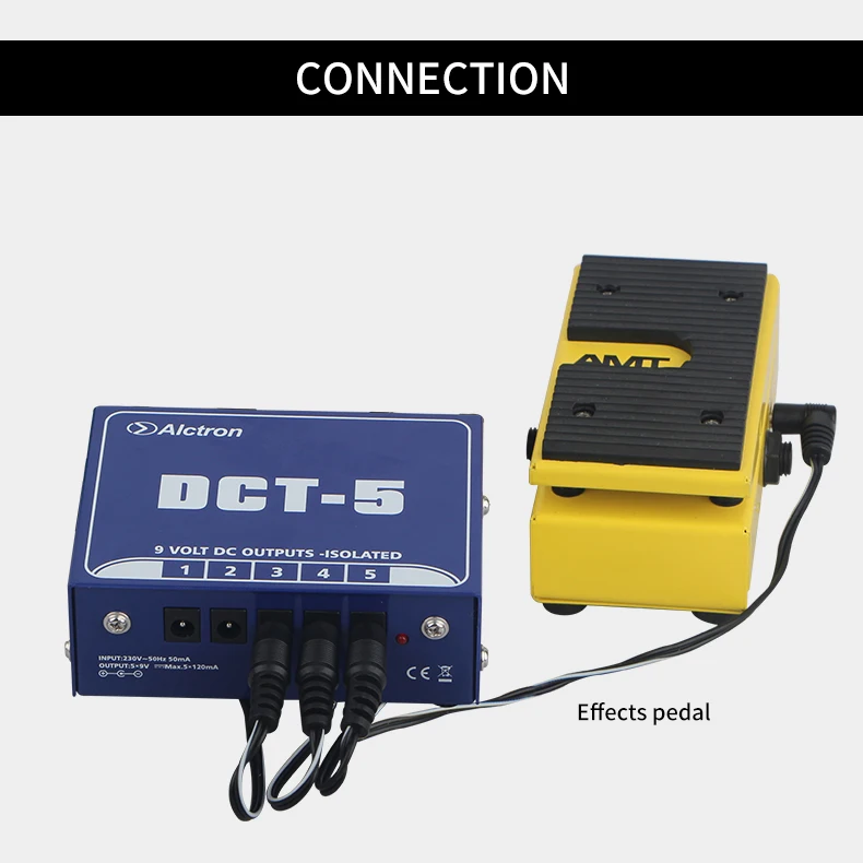 Alctron DCT-5 5-канальный 9 volt DC выходной эффект блок питания мульти-8-канальный, с гальванической развязкой защита питания