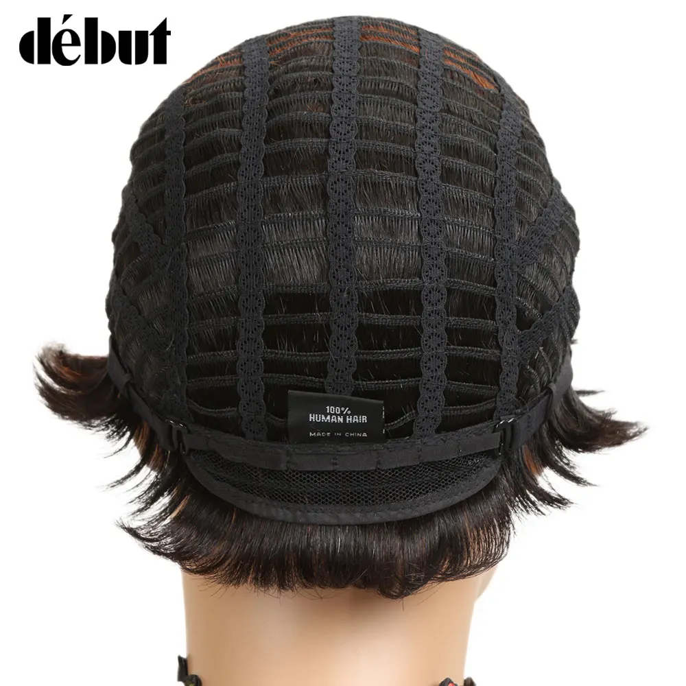 Дебютные Remy короткие парики из человеческих волос для черных женщин дешевые