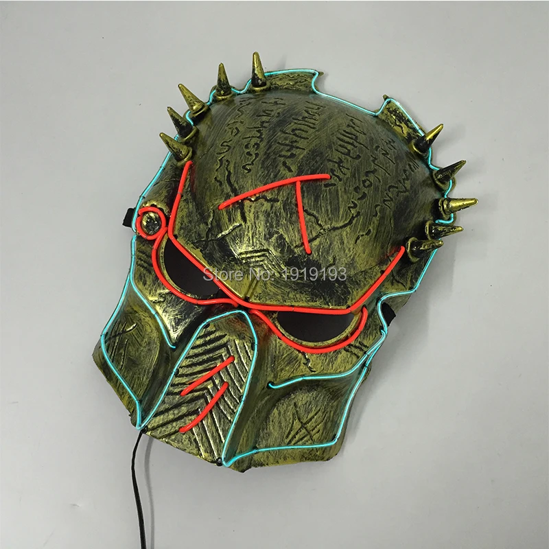 Неоновая светящаяся маска персонажей EL Светодиодная лента пленка рисунок Хищник