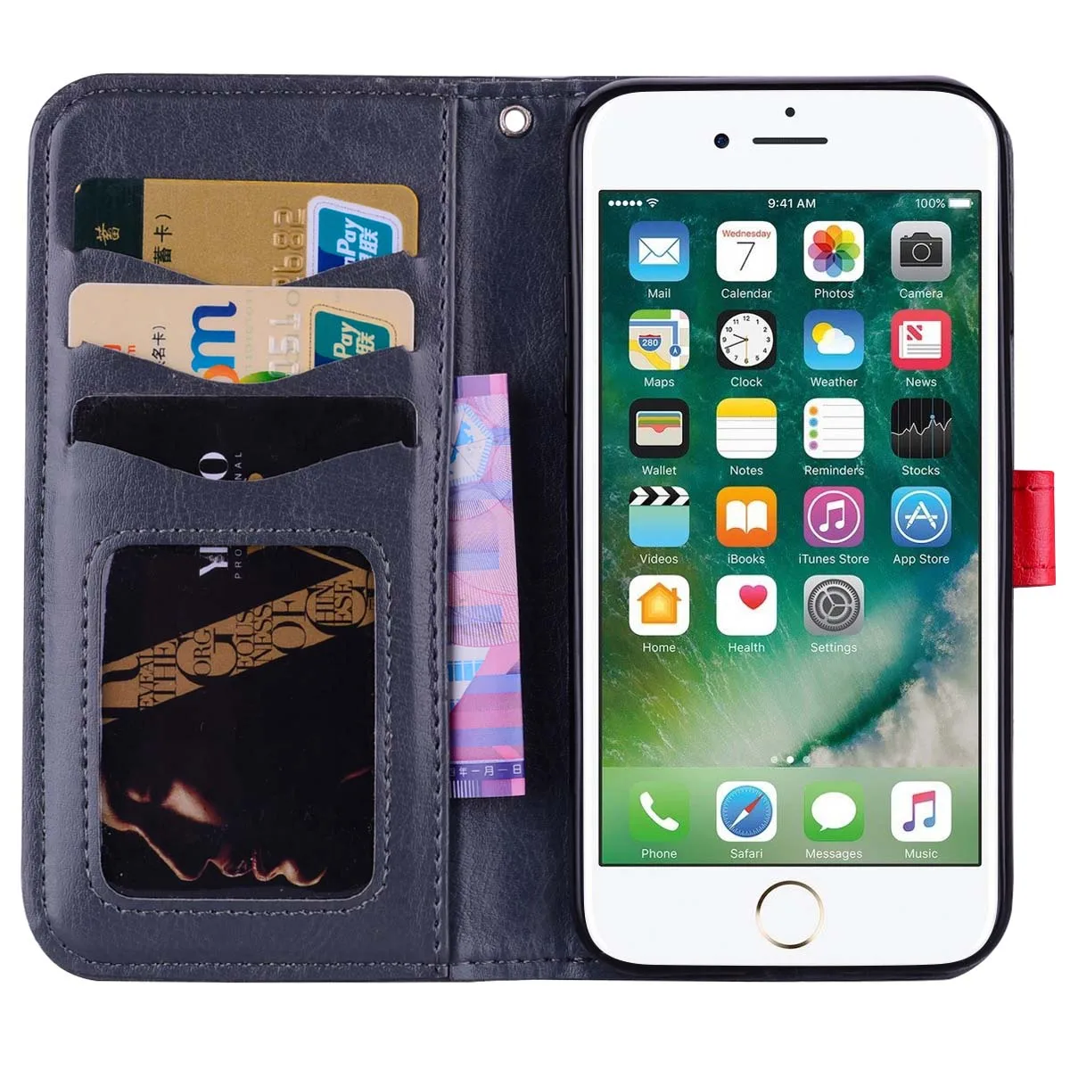 Блеск платье Телефонные Чехлы для Apple iPhone 7 a1660 a1778 a1660/iphone 8 a1863 a1905 a1906 чехол Flip Wallet