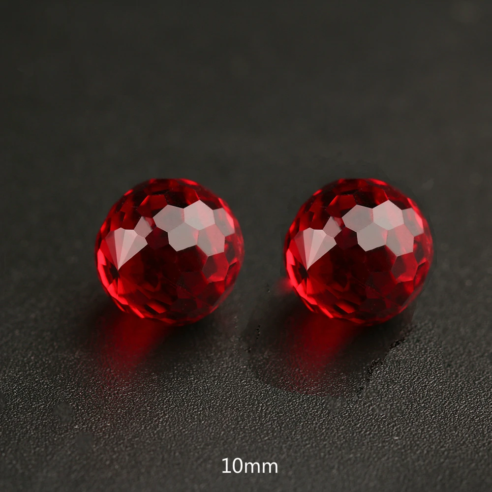 red 10mm 925 пробы серебряные серьги-гвоздики с австрийскими кристаллами для женщин, радужная серьга с камнем-талисманом, подарок, ювелирное изделие - Окраска металла: red 10mm