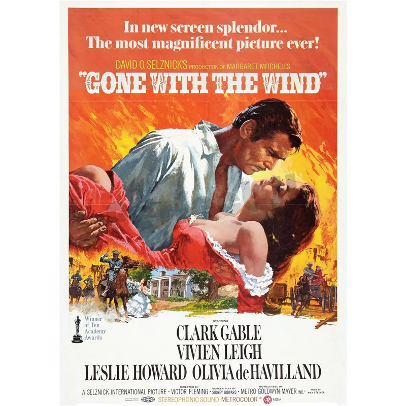Gone with the Wind домашнего интерьера декоративные с белым покрытием бумажный постер на