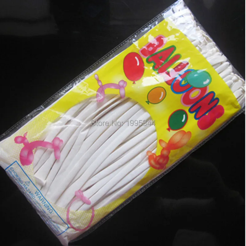 100 шт./лот белые красочные латексные Длинные Воздушные шары волшебная детская