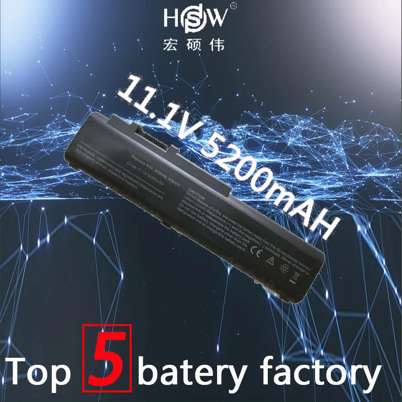 HSW Новый 6 ячеек Аккумулятор для ноутбука ASUS N50 N50VC N51 N51A N51S N51V A32 A33 90 NQY1B1000Y NQY1B2000Y