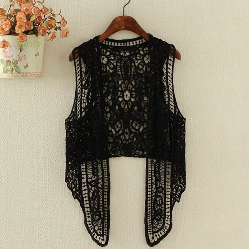 Женский сексуальный ассиметричный открытый кардиган с вышивкой Летний Пляжный