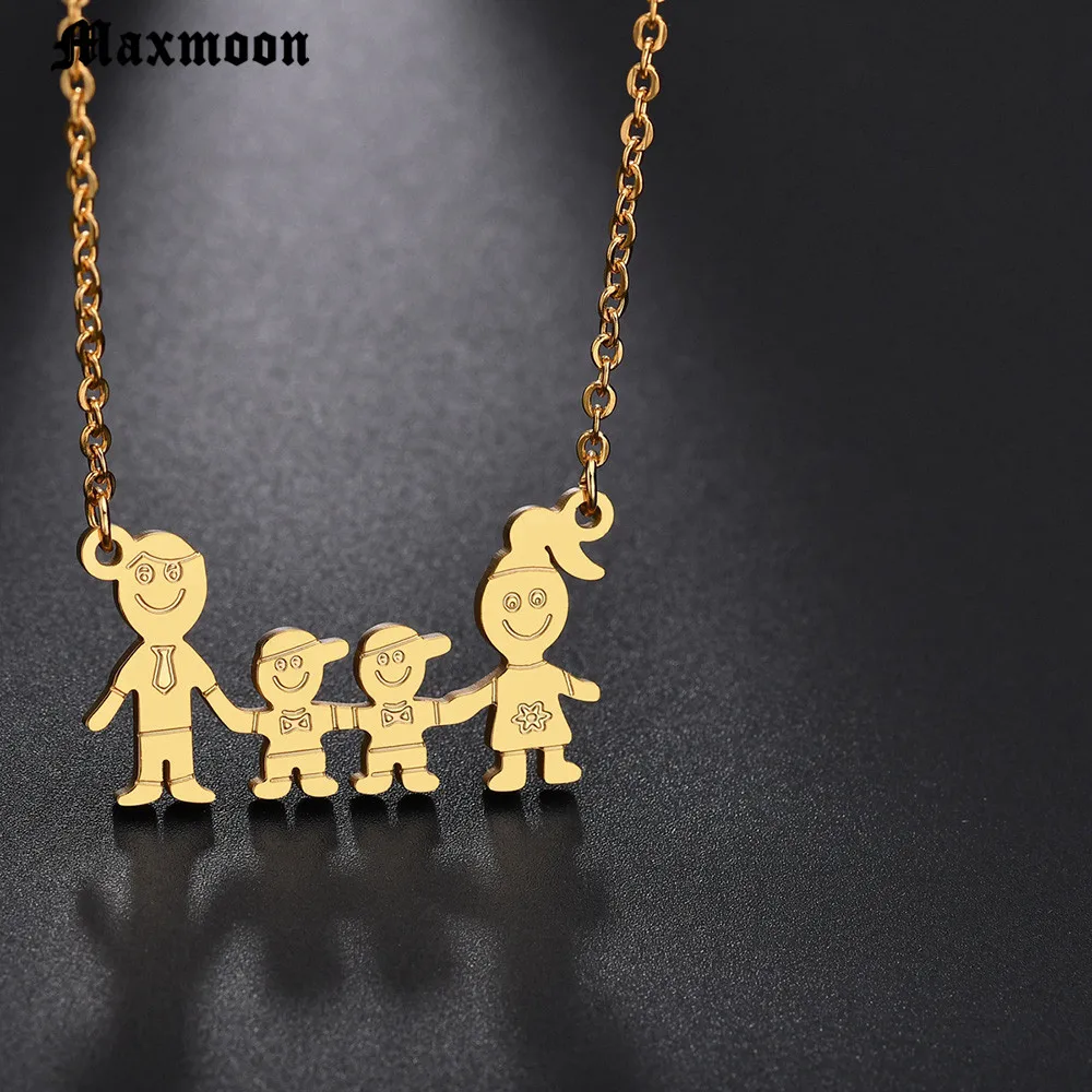 Ожерелье из нержавеющей стали для девочек и мальчиков Maxmoon Женское мамы детей