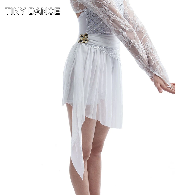 Детский и взрослый костюм для балета лирики современных танцев белое платье с