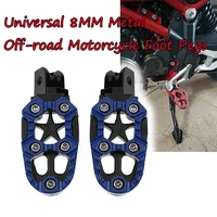 motorcycle foot rest universal 8mm off road motorbike motorcross foot pegs pedals aluminum alloy modification cool style