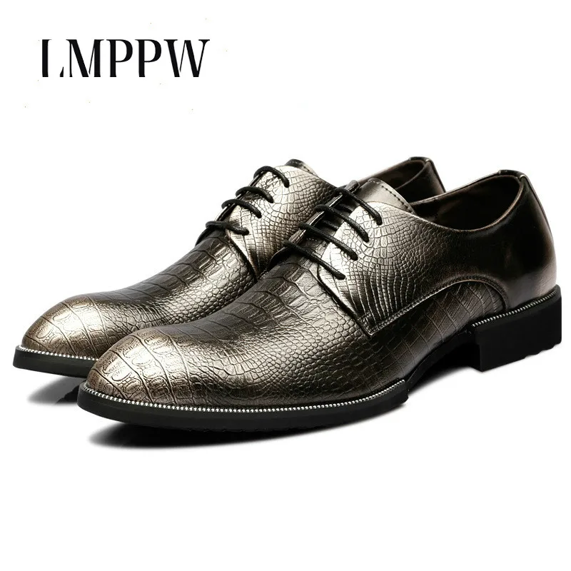 Luxury Brand Men Flats Business Dress Shoes Genuine Leather Oxfords Derby Brogue Fashion Classic Wedding 2.5 | Обувь