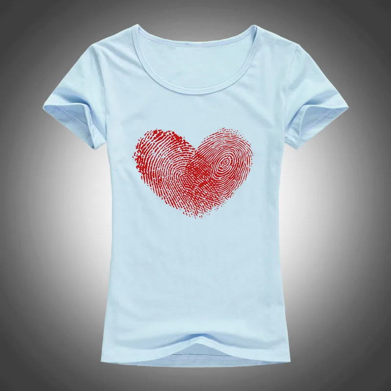 Женская футболка с принтом отпечатков пальцев из лайкры и хлопка | одежда