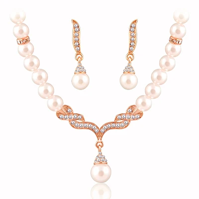 Necklace Earrings African Beads Set Women Wedding Bridal Dress Accessories Water Crystal Gold Color Jewelry Sets Dropshipping | Украшения и