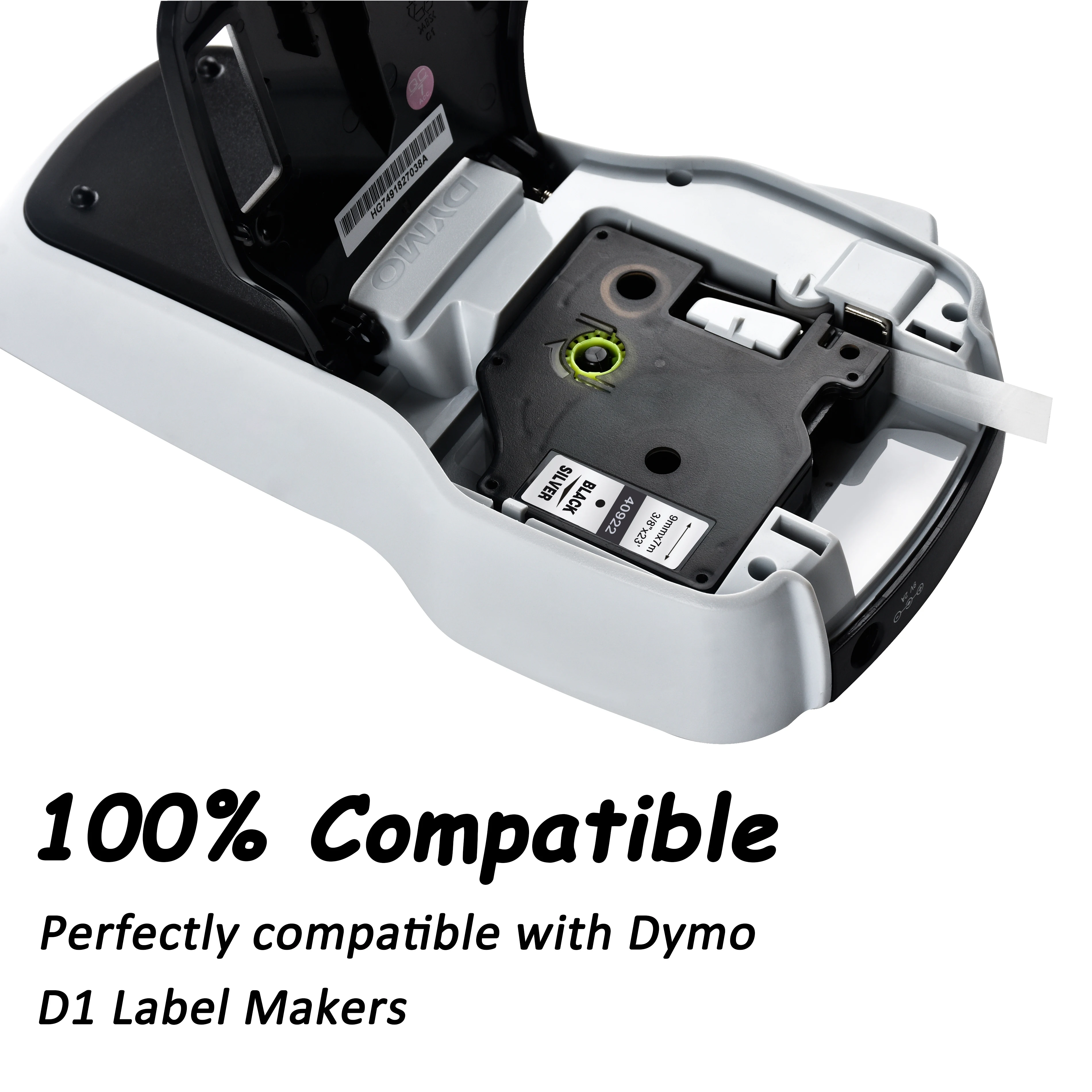Cidy 40922 совместимый с DYMO D1 manager 9 мм черный на серебряном для принтер этикеток dymo