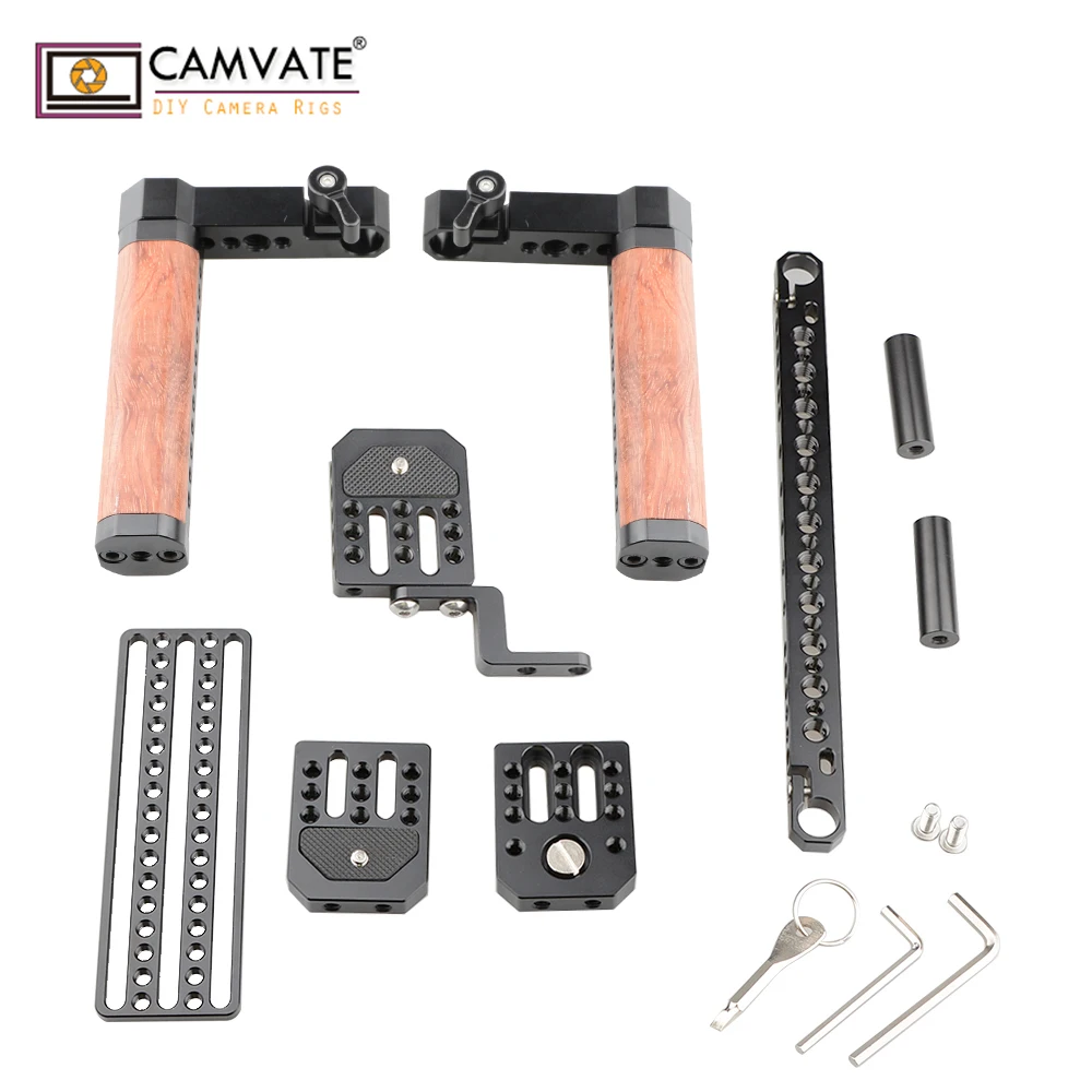 CAMVATE " и 7" ЖК-монитор стабилизатор клетки(компактный) с деревянной ручкой C1768
