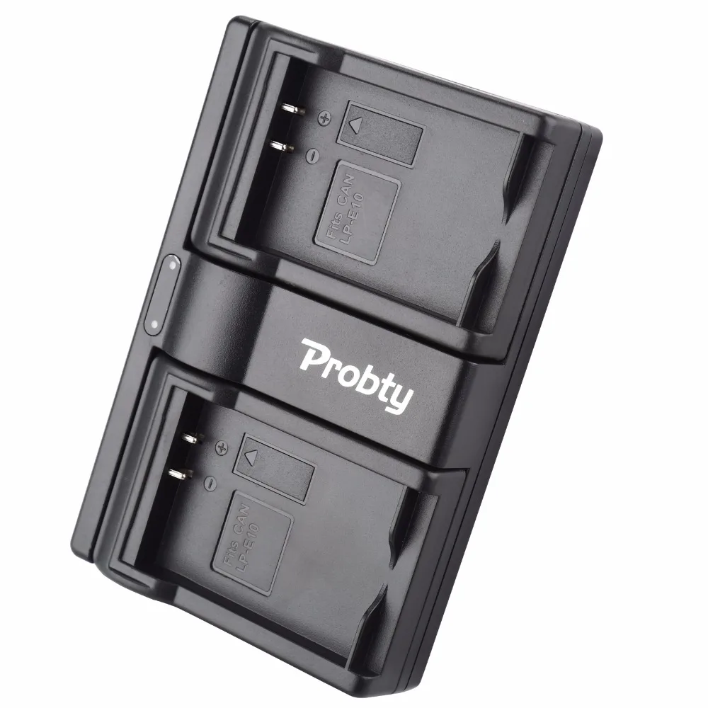 PROBTY 2 шт. LP-E10 LP E10 LPE10 Батарея + USB Dual Зарядное устройство 2-Порты и разъёмы Разъем для