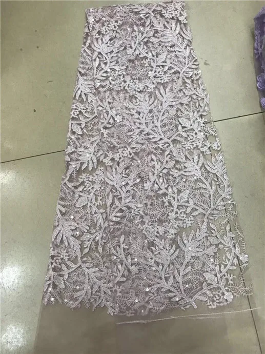 Высококачественная розовая кружевная ткань с пайетками 2018 африканская