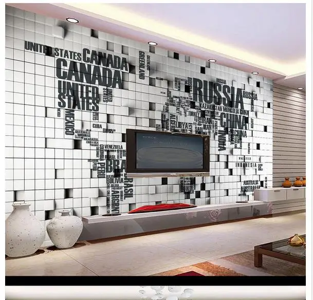 

3d обои, 3d ТВ-фрески, Нетканые Современные и контрастные английские стены, 3 d ТВ-картины, Настенные обои