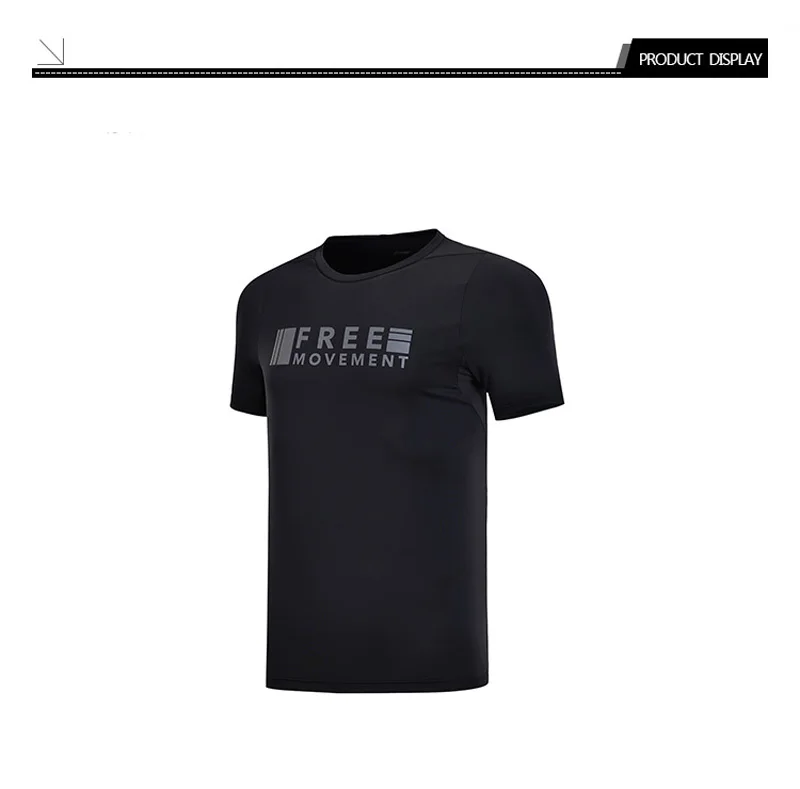 Li-Ning мужская тренировочная серия футболка на сухой замораживании дышащая анти-УФ подкладка комфорт Спортивная футболка ATSN079 MTS2771