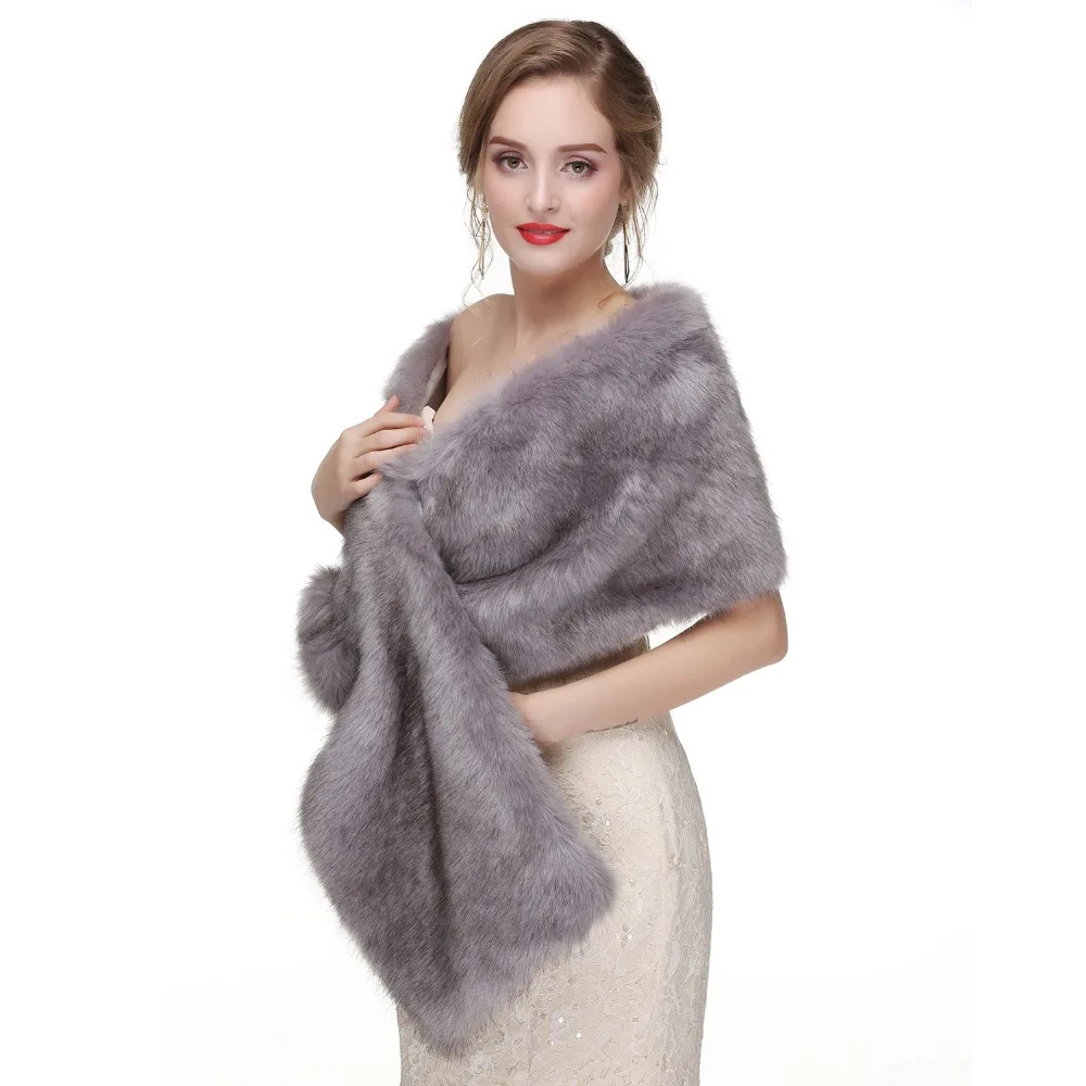 Forevergracedress элегантные мягкие осенне-зимние свадебные обертывания из искусственного меха, куртки-болеро Свадебные пальто шали шарфы PJ448