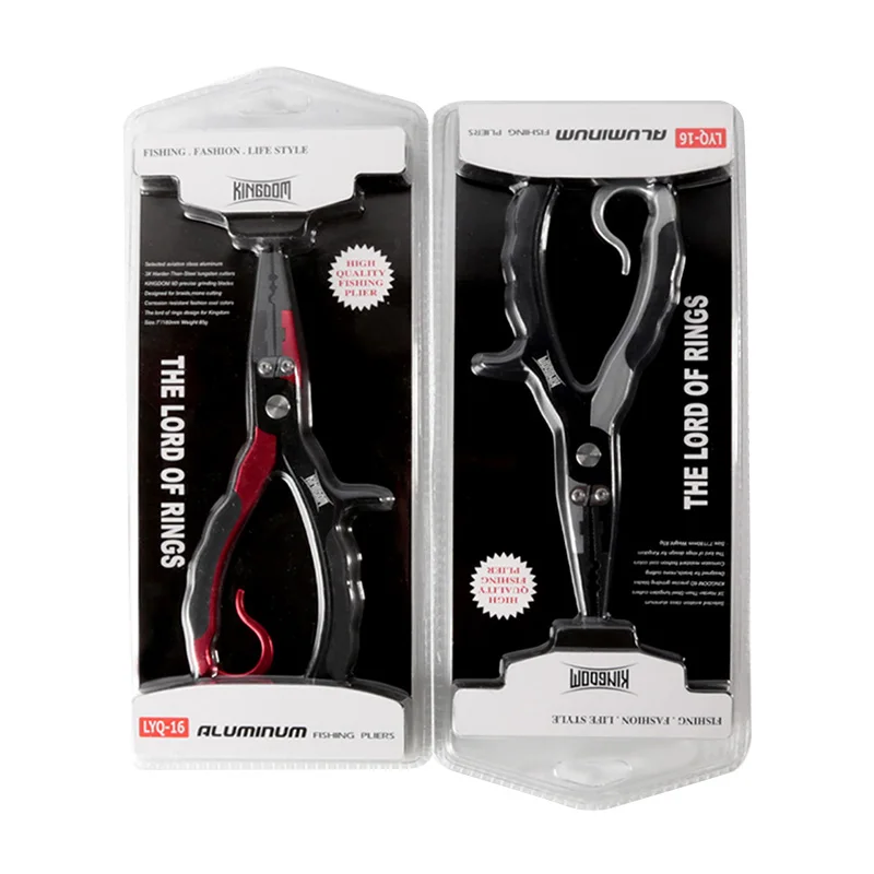 

Kingdom New Aluminum Alloy Pliers 180mm 85g Split Ring Cutters Fishing Holder Tackle with Hooks Remover Fishing Tools LYQ-16