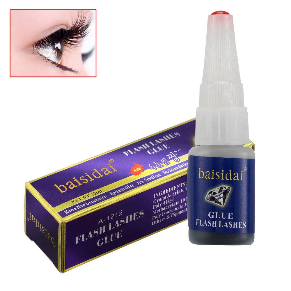 1 шт. накладные ресницы клей липкий стойкий без запаха не раздражает практичный