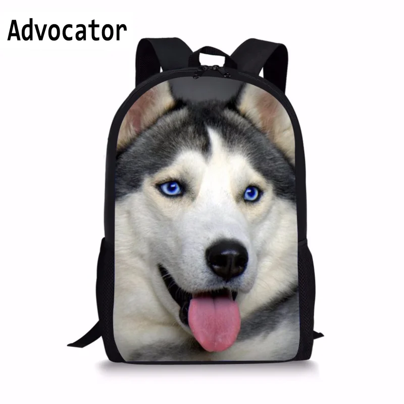 Мужской школьный рюкзак с 3d-рисунком волка, для мальчиков и девочек