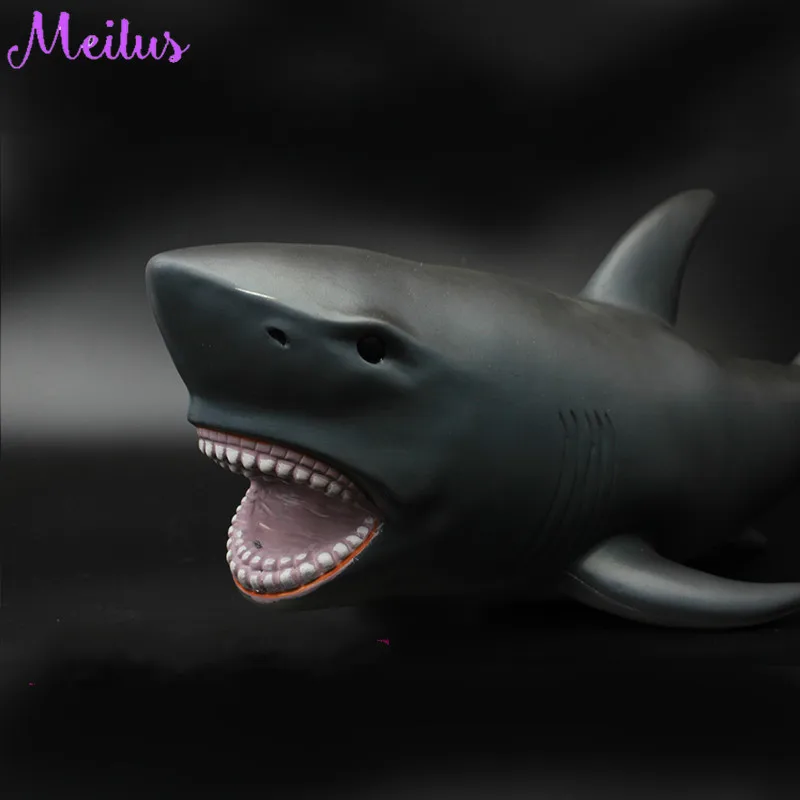 Большой размер 53 см Акула челюсти фигурки китов черный Mosasaurus Leopard Smilodon