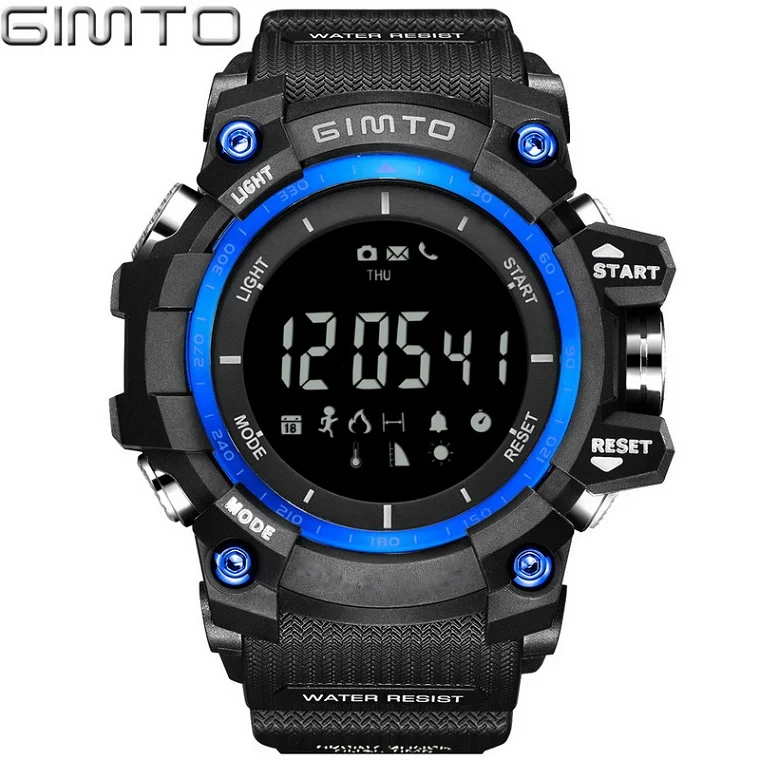 GIMTO цифровые спортивные часы для мужчин барометр Шагомер Smartwatch водостойкий