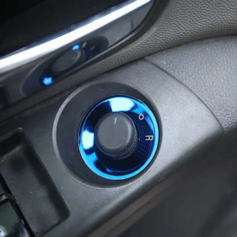 BLUE Нержавеющая автомобильная ручка зеркала заднего вида, круглые наклейки для Chevrolet Cruze Malibu Trax для Opel Mokka ASTRA J Insignia - Название цвета: BLUE
